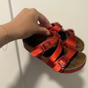 Birkenstock Salina Girls Soft Metallic Red Sandals Kids Size 26 / 9